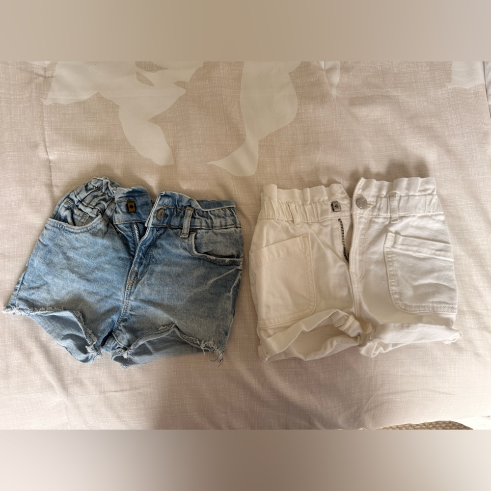 GAP Light Blue Denim Shorts & White Cotton Shorts